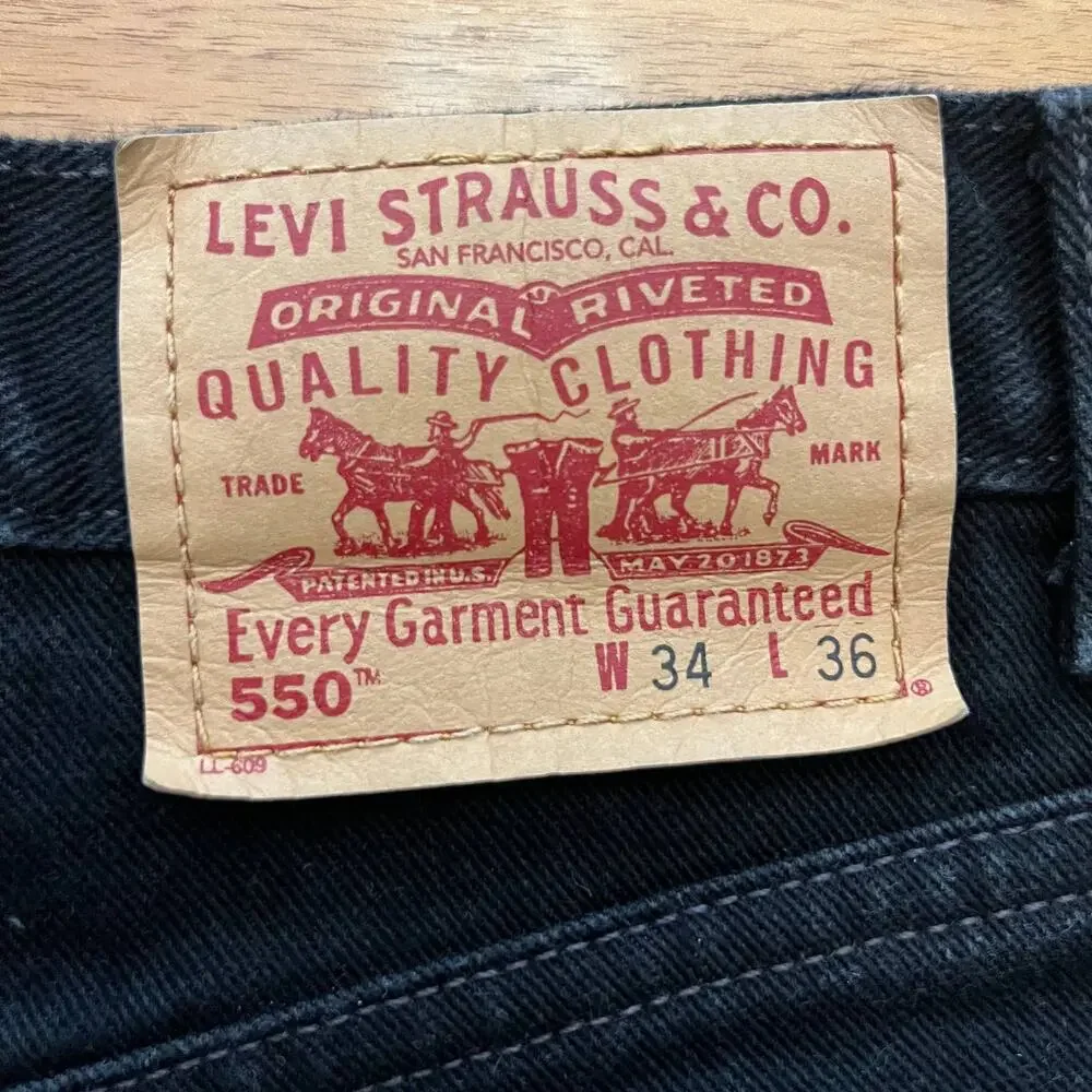 Levi’s Black 505 Size 34 x 36 Relaxed Fit Vintage Y2K 2001